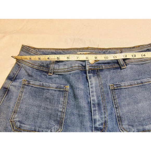 OAT New York Women Wide Leg Jeans Medium Wash High Rise Patch Pocket Size 10/30 - Picture 5 of 11